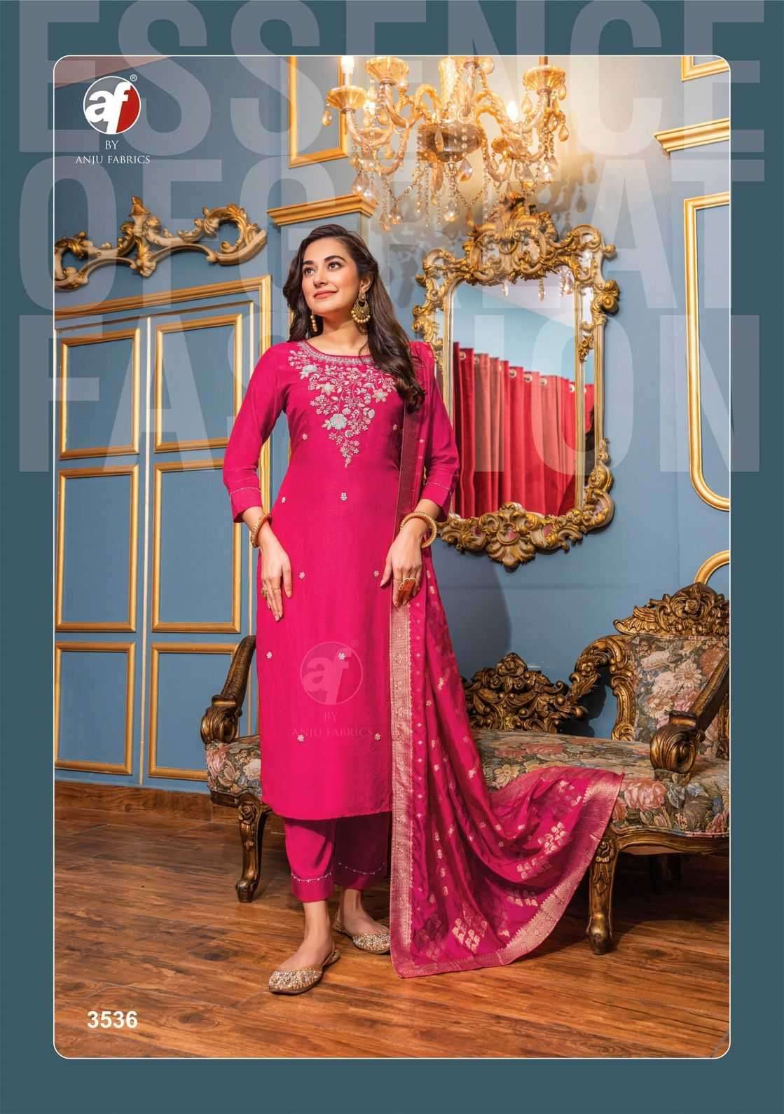 ANJU FAB PRESENTS GHUNGHAT VOL-10 DESIGNER AMAZING HANDWORK KURTI WITH PANT AND DUPATTA CATALOG WHOLESALER AND EXPORTER IN SURAT
