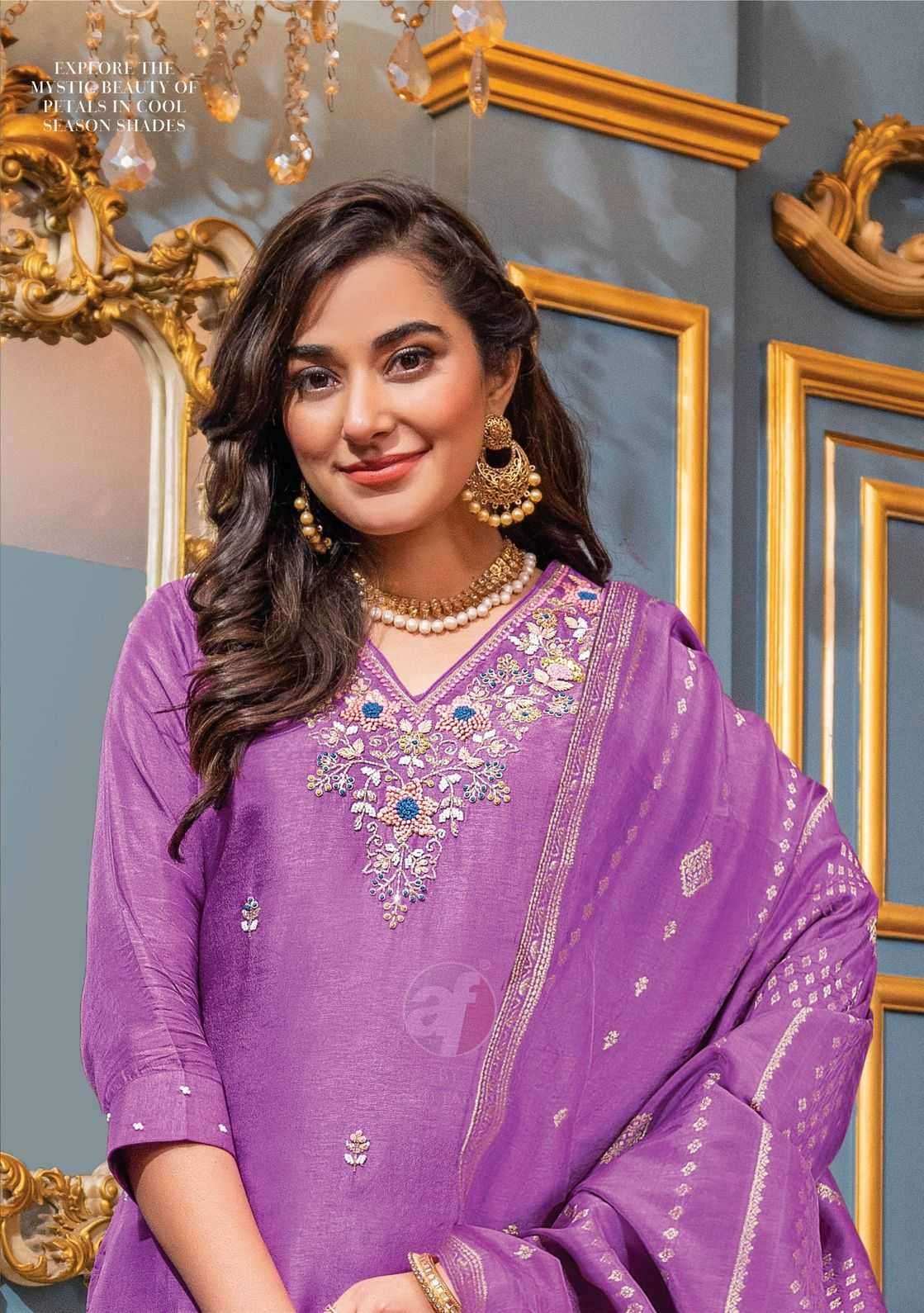 ANJU FAB PRESENTS GHUNGHAT VOL-10 DESIGNER AMAZING HANDWORK KURTI WITH PANT AND DUPATTA CATALOG WHOLESALER AND EXPORTER IN SURAT