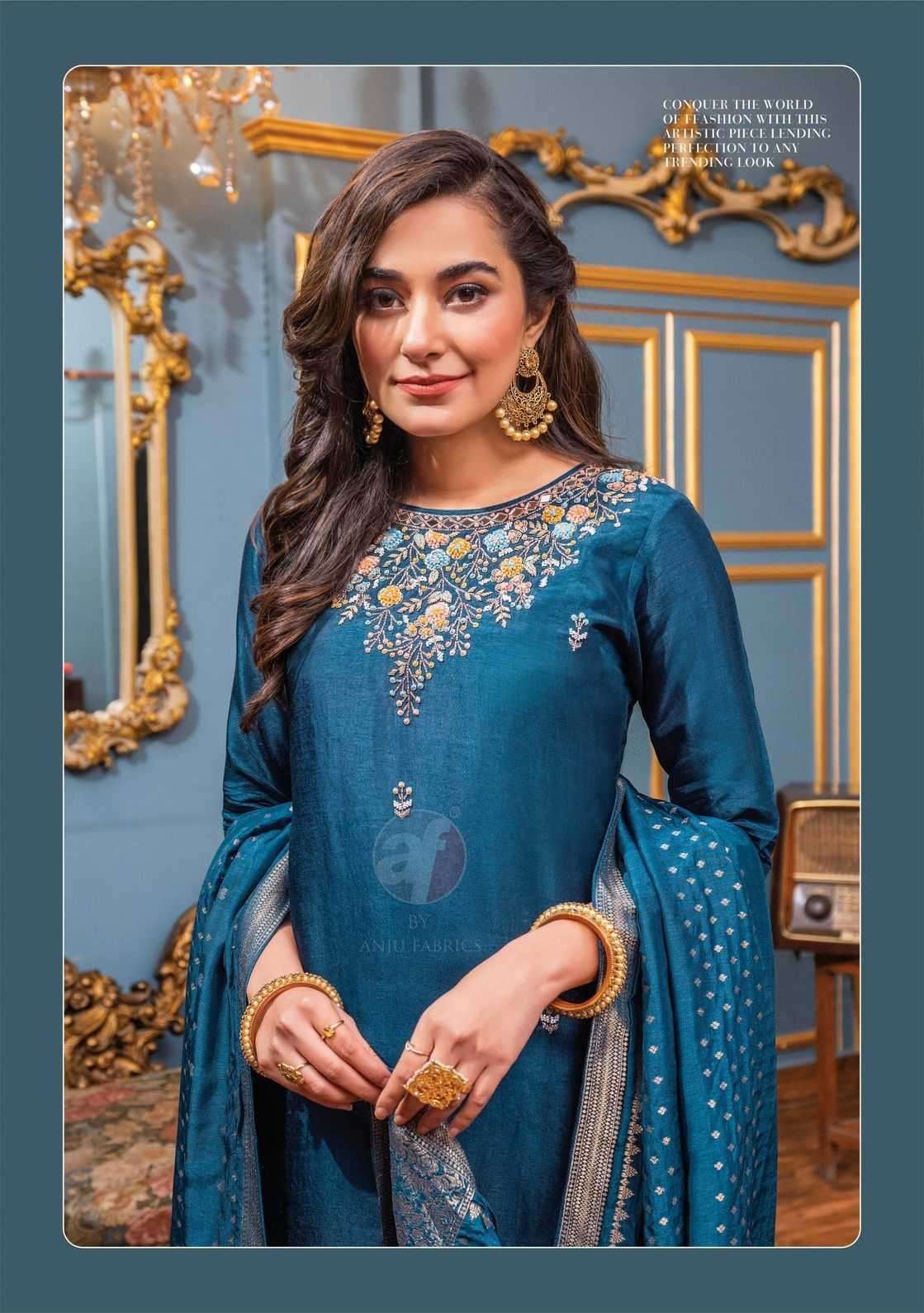 ANJU FAB PRESENTS GHUNGHAT VOL-10 DESIGNER AMAZING HANDWORK KURTI WITH PANT AND DUPATTA CATALOG WHOLESALER AND EXPORTER IN SURAT