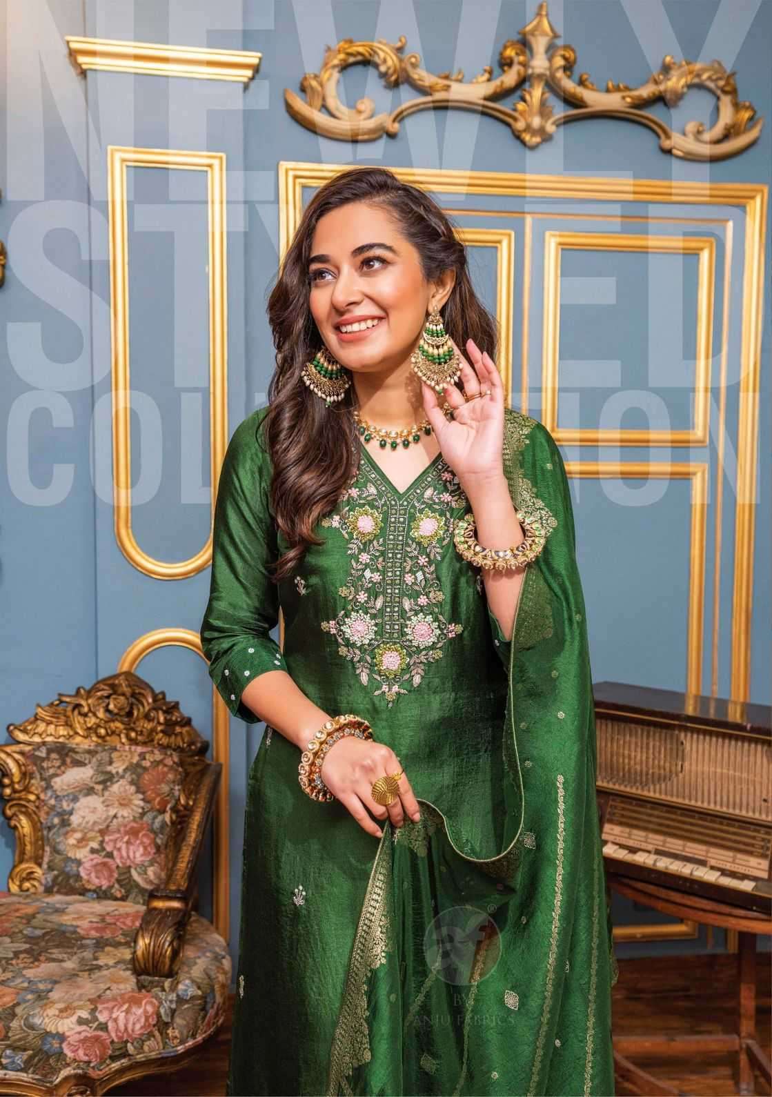 ANJU FAB PRESENTS GHUNGHAT VOL-10 DESIGNER AMAZING HANDWORK KURTI WITH PANT AND DUPATTA CATALOG WHOLESALER AND EXPORTER IN SURAT