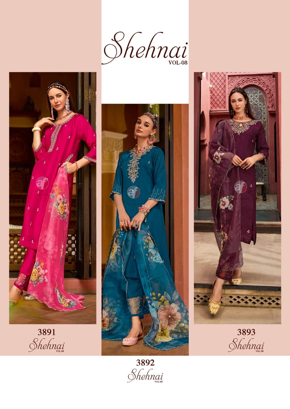 ANJU FEB PRESENTS SHEHNAI VOL-8 FANCY SILK CATALOG WHOLESALER AND EXPORTER IN SURAT