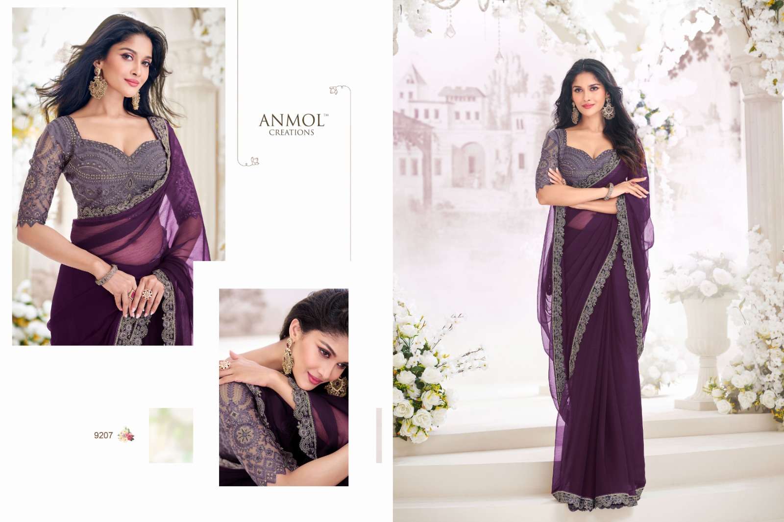 ANMOL PRESENTS EXOTIQUE VOL-5 DESIGNER PARTY WEAR SAREES CATALOG WHOLESALER AND EXPORTER IN SURAT