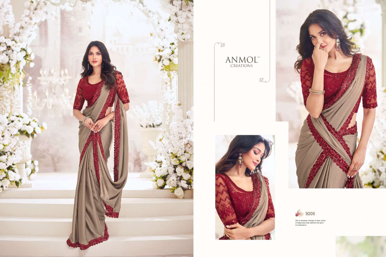 ANMOL PRESENTS EXOTIQUE VOL-5 DESIGNER PARTY WEAR SAREES CATALOG WHOLESALER AND EXPORTER IN SURAT