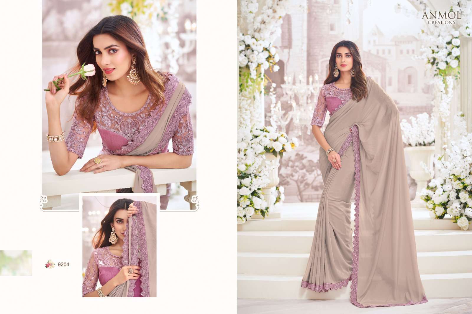 ANMOL PRESENTS EXOTIQUE VOL-5 DESIGNER PARTY WEAR SAREES CATALOG WHOLESALER AND EXPORTER IN SURAT