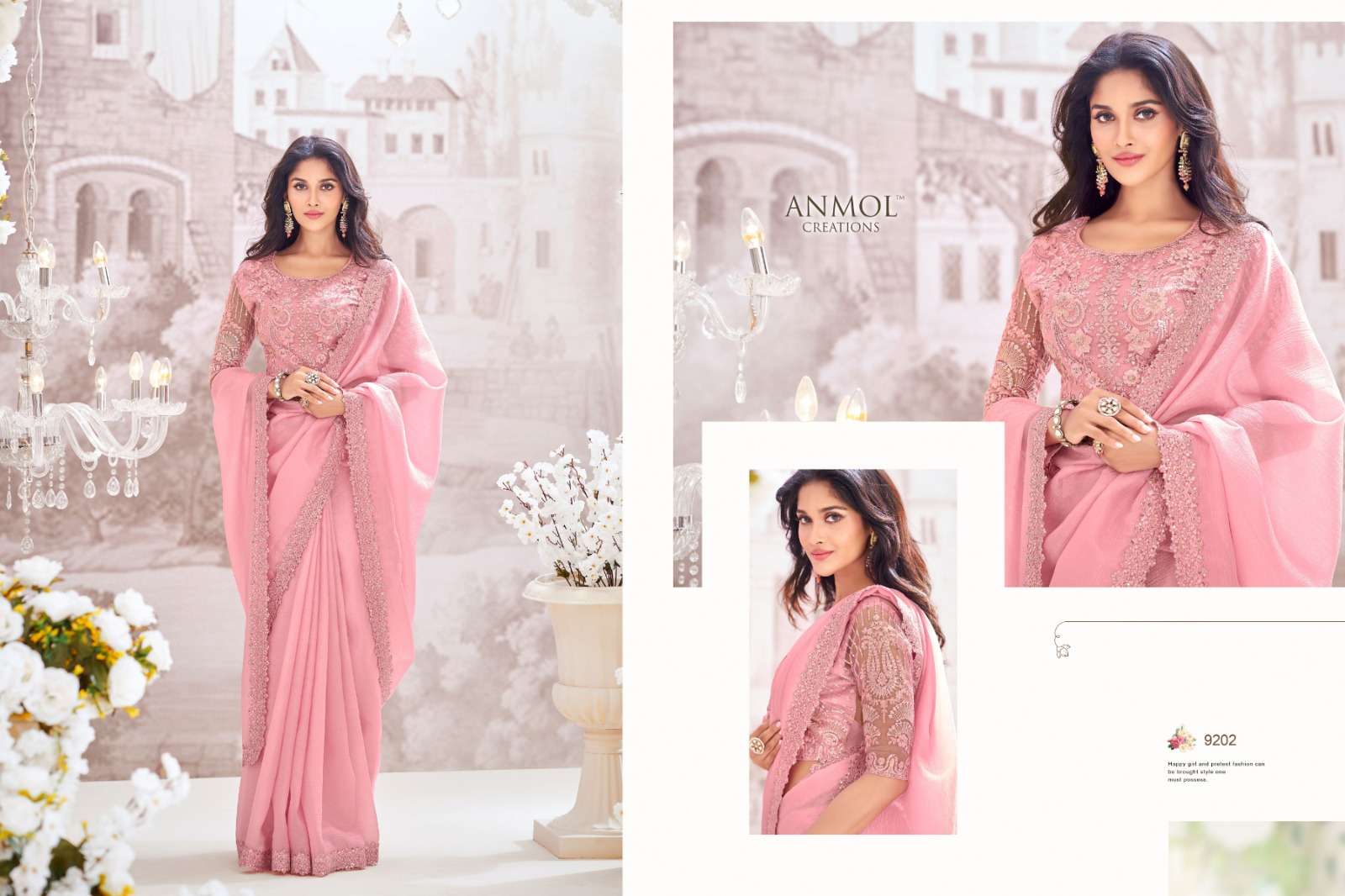 ANMOL PRESENTS EXOTIQUE VOL-5 DESIGNER PARTY WEAR SAREES CATALOG WHOLESALER AND EXPORTER IN SURAT