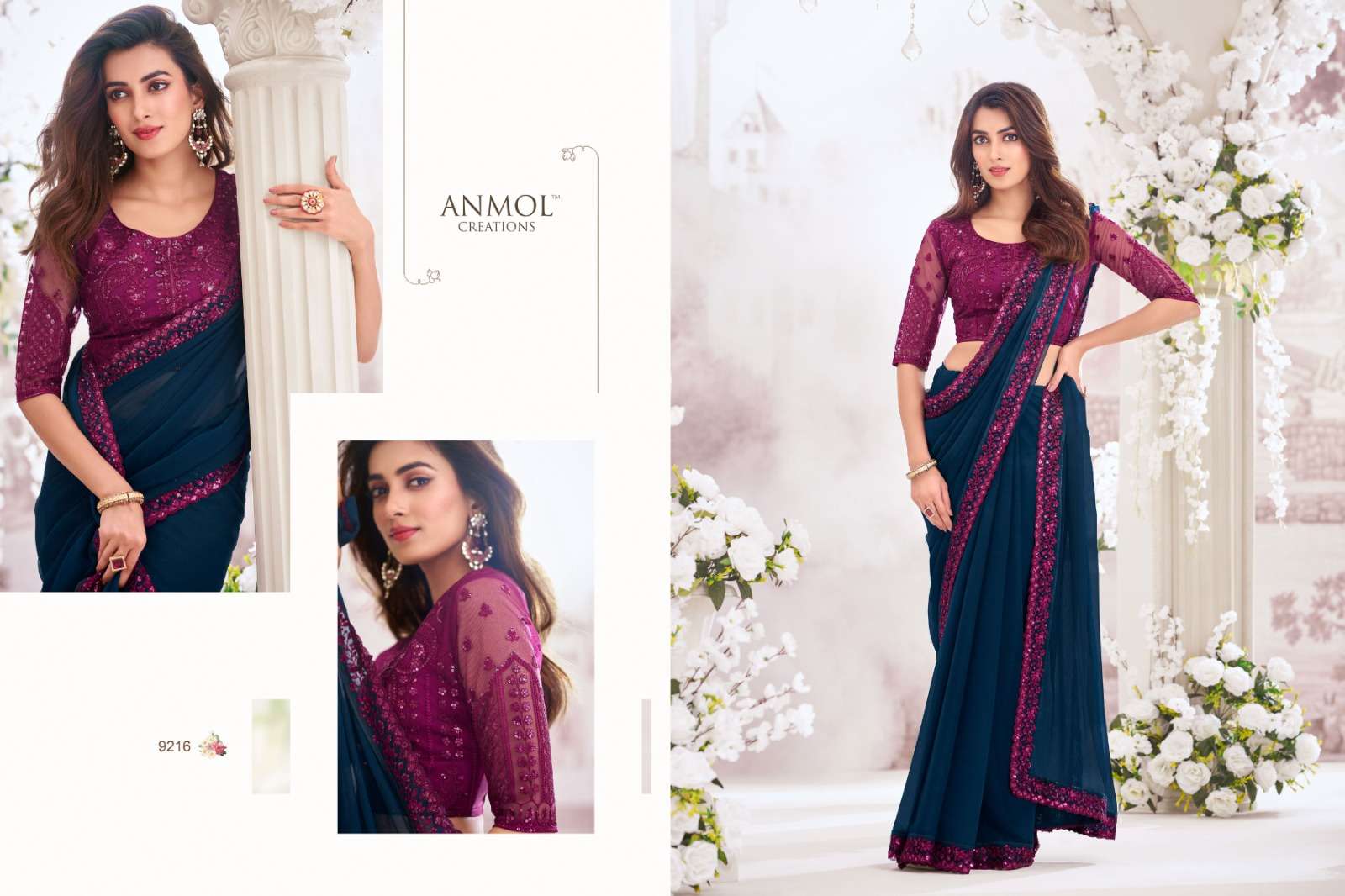 ANMOL PRESENTS EXOTIQUE VOL-5 DESIGNER PARTY WEAR SAREES CATALOG WHOLESALER AND EXPORTER IN SURAT