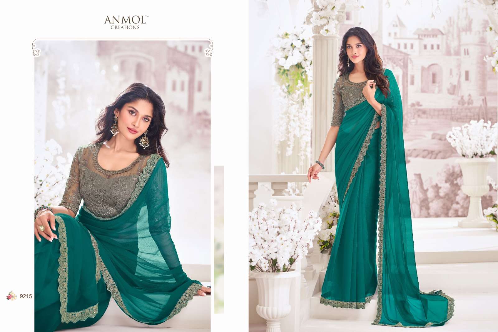 ANMOL PRESENTS EXOTIQUE VOL-5 DESIGNER PARTY WEAR SAREES CATALOG WHOLESALER AND EXPORTER IN SURAT
