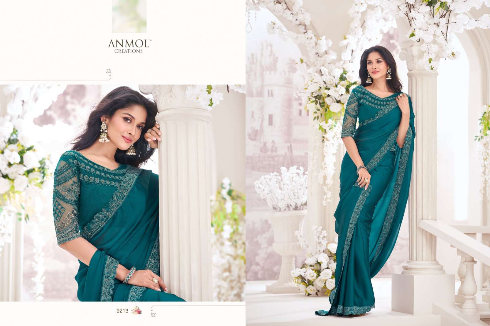 ANMOL PRESENTS EXOTIQUE VOL-5 DESIGNER PARTY WEAR SAREES CATALOG WHOLESALER AND EXPORTER IN SURAT