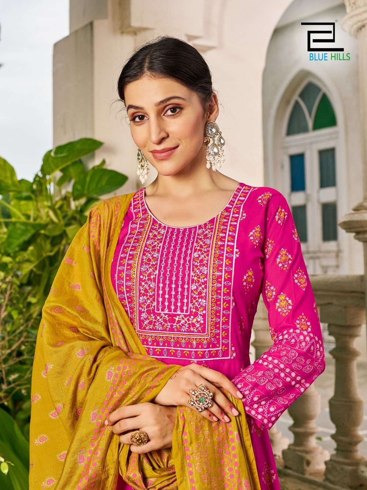 BLUE HILLS PRESENTS SENORITA SPECIAL RAYON PRINTED KURTI WITH DUPPATA CATALOG WHOLESALER AND EXPORTER IN SURAT