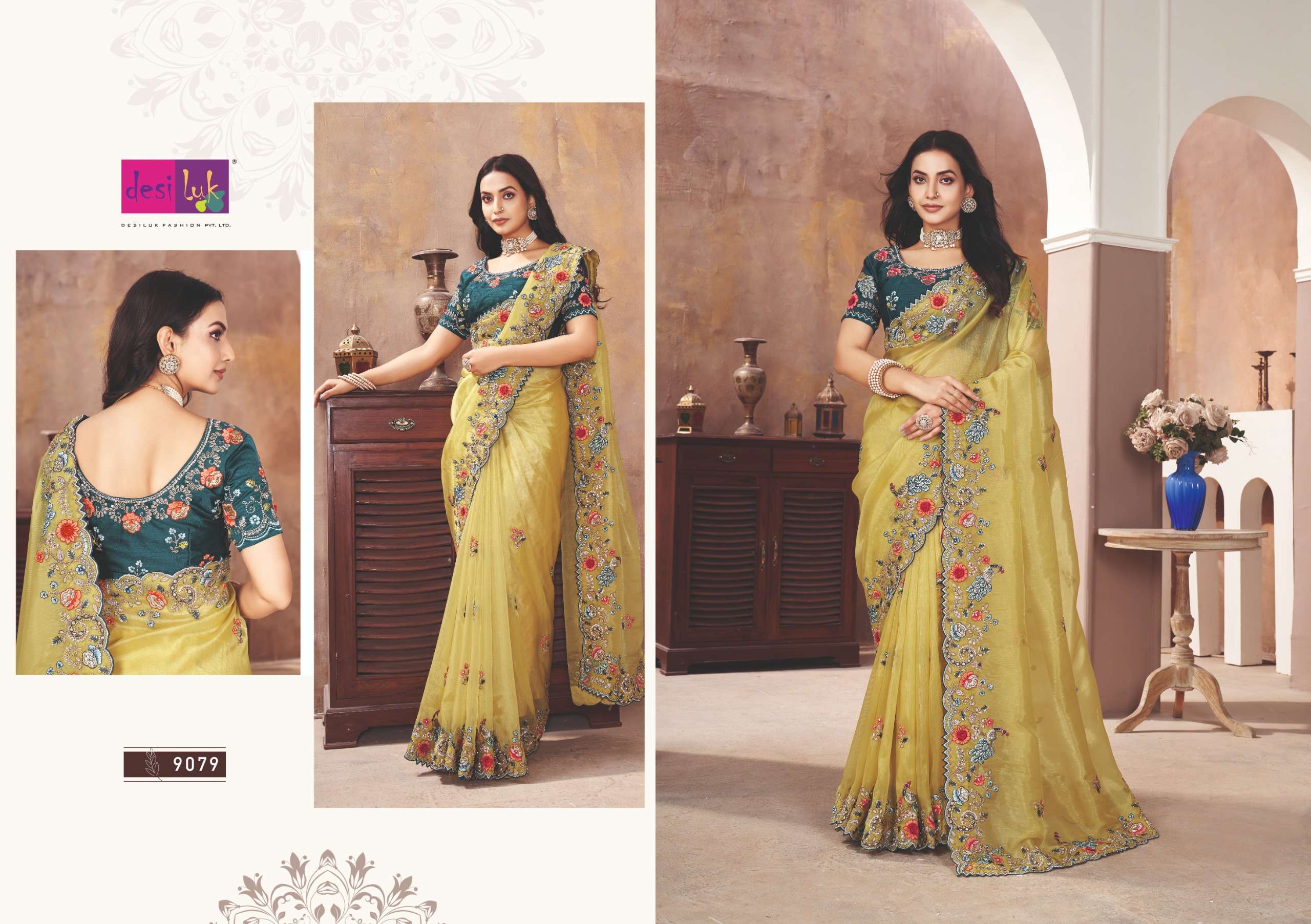 DEISLUK PRESENTS FAM GAME VOL-6 DESIGNER FANCY WEDDING WEAR SAREES CATALOG WHOLESALER AND EXPORTER 