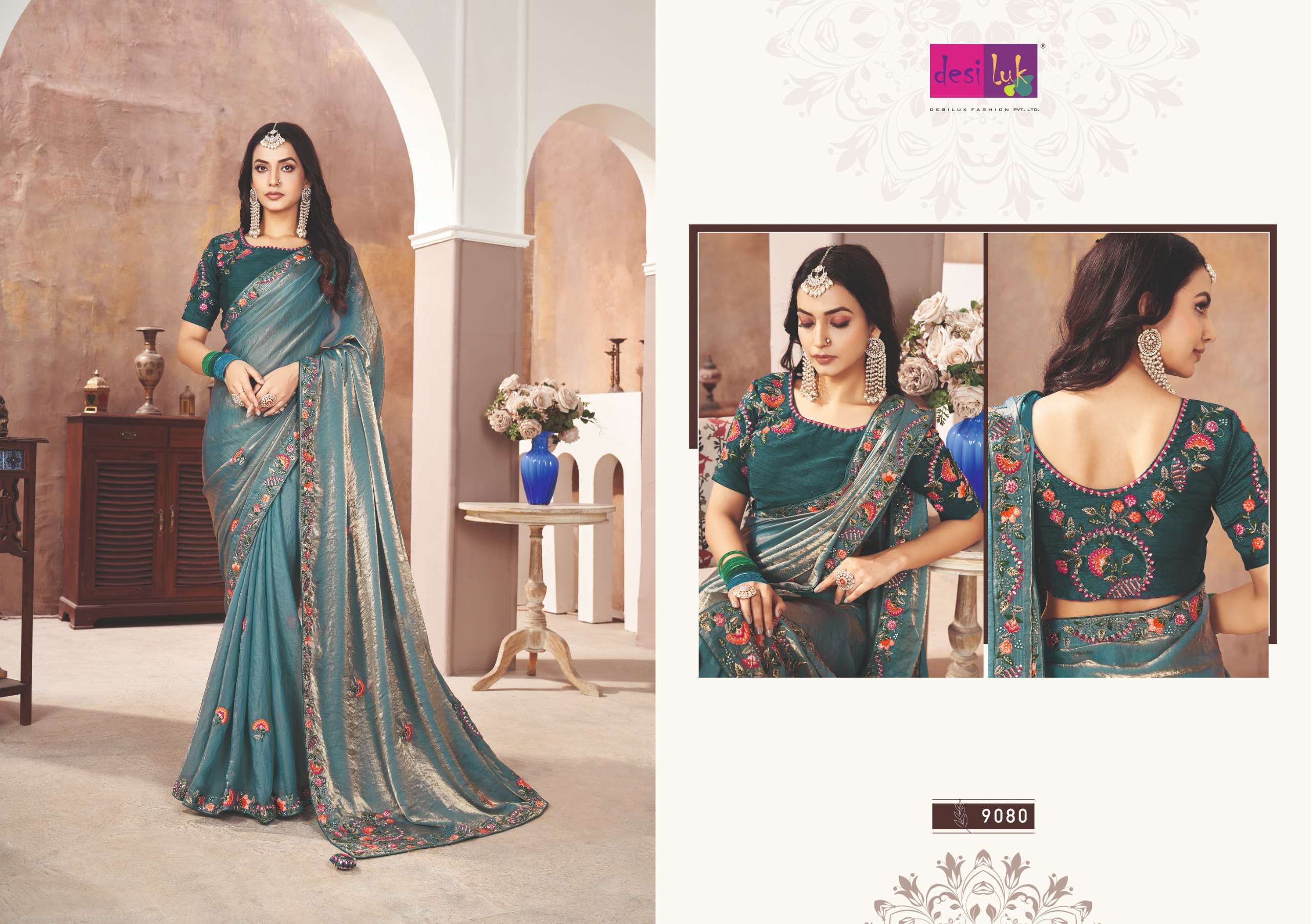 DEISLUK PRESENTS FAM GAME VOL-6 DESIGNER FANCY WEDDING WEAR SAREES CATALOG WHOLESALER AND EXPORTER 