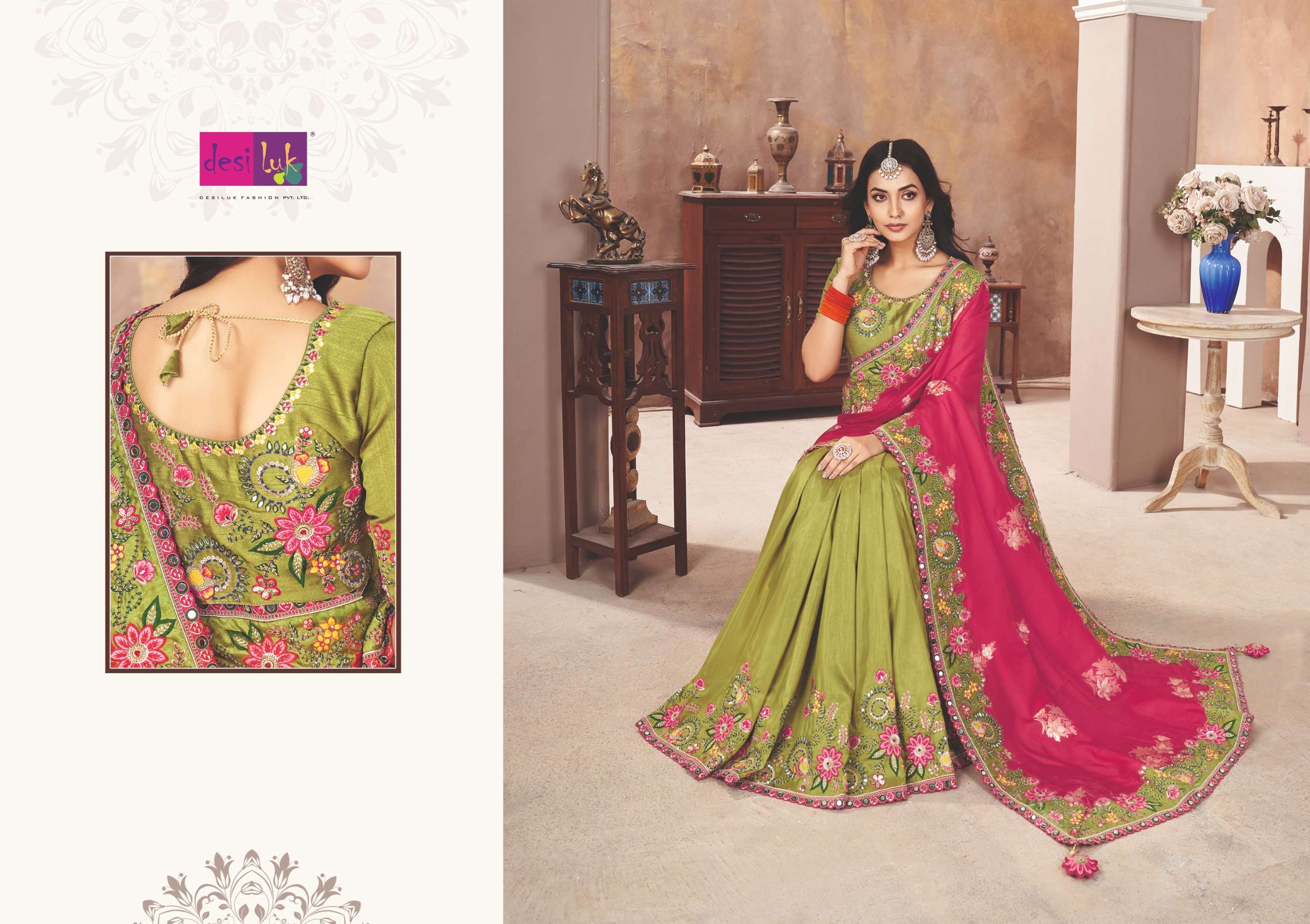 DEISLUK PRESENTS FAM GAME VOL-6 DESIGNER FANCY WEDDING WEAR SAREES CATALOG WHOLESALER AND EXPORTER 