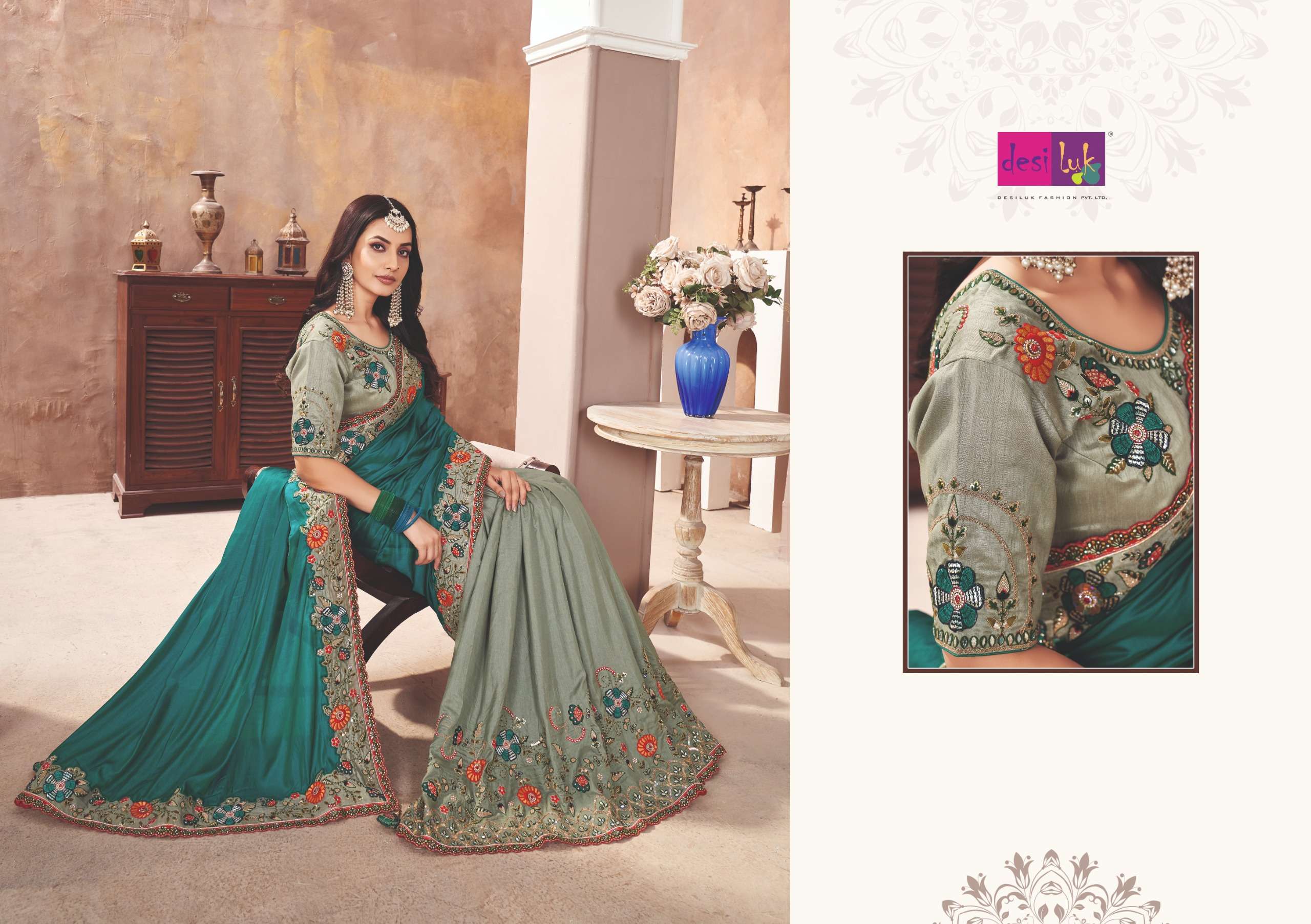 DEISLUK PRESENTS FAM GAME VOL-6 DESIGNER FANCY WEDDING WEAR SAREES CATALOG WHOLESALER AND EXPORTER 