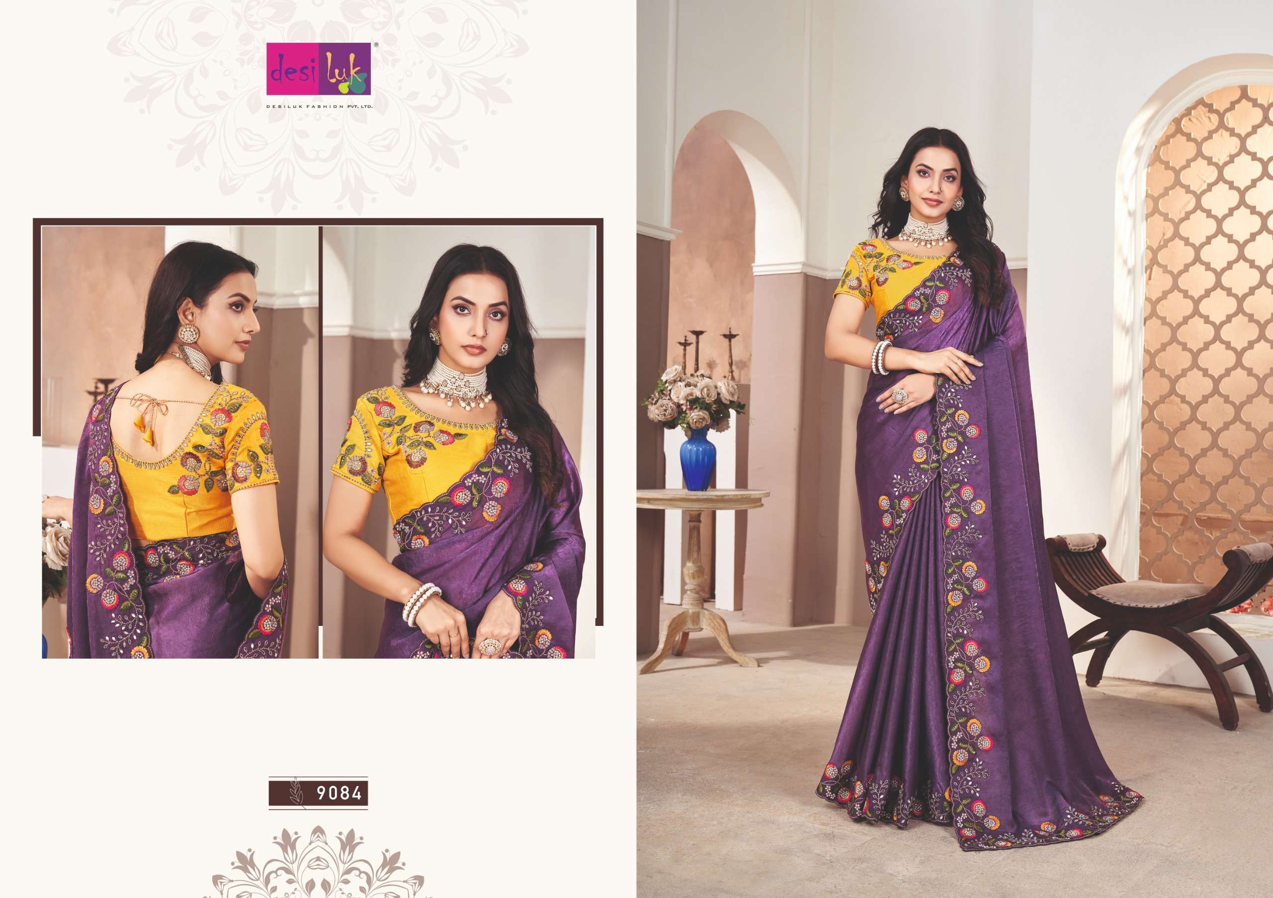 DEISLUK PRESENTS FAM GAME VOL-6 DESIGNER FANCY WEDDING WEAR SAREES CATALOG WHOLESALER AND EXPORTER 