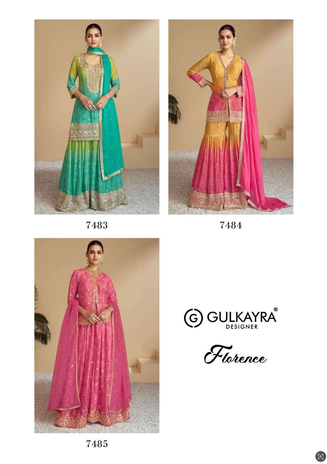 GULKAYRA DESIGNER PRESENTS FLORENCE CHINON READYMADE PARTY WEAR SALWAR SUITS FOR WOMEN CATALOG WHOLESALER AND EXPORTER IN SURAT