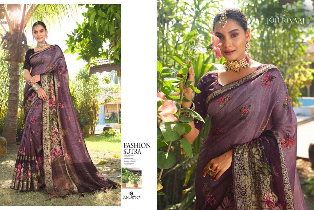 JOH RIVAAJ PRESENTS JALISA VOL-970 FANCY SAREES CATALOG WHOLESALER AND EXPORTER IN SURAT 