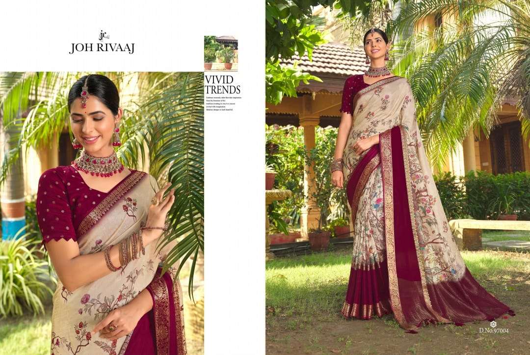 JOH RIVAAJ PRESENTS JALISA VOL-970 FANCY SAREES CATALOG WHOLESALER AND EXPORTER IN SURAT 