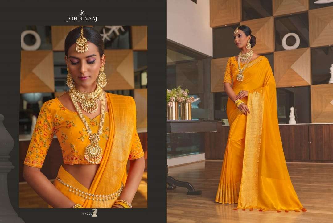 JOH RIVAAJ PRESENTS JANTARA VOL-470 FANCY SAREES CATALOG WHOLESALER AND EXPORTER IN SURAT 