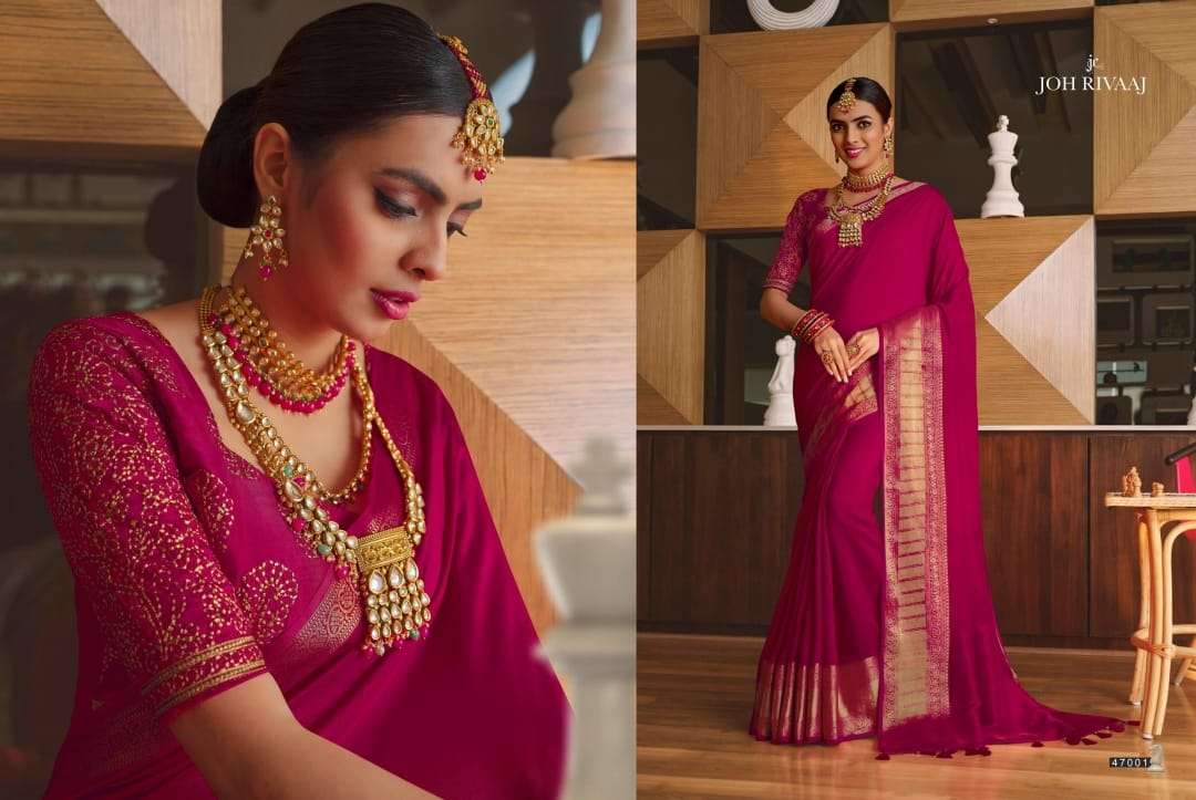 JOH RIVAAJ PRESENTS JANTARA VOL-470 FANCY SAREES CATALOG WHOLESALER AND EXPORTER IN SURAT 
