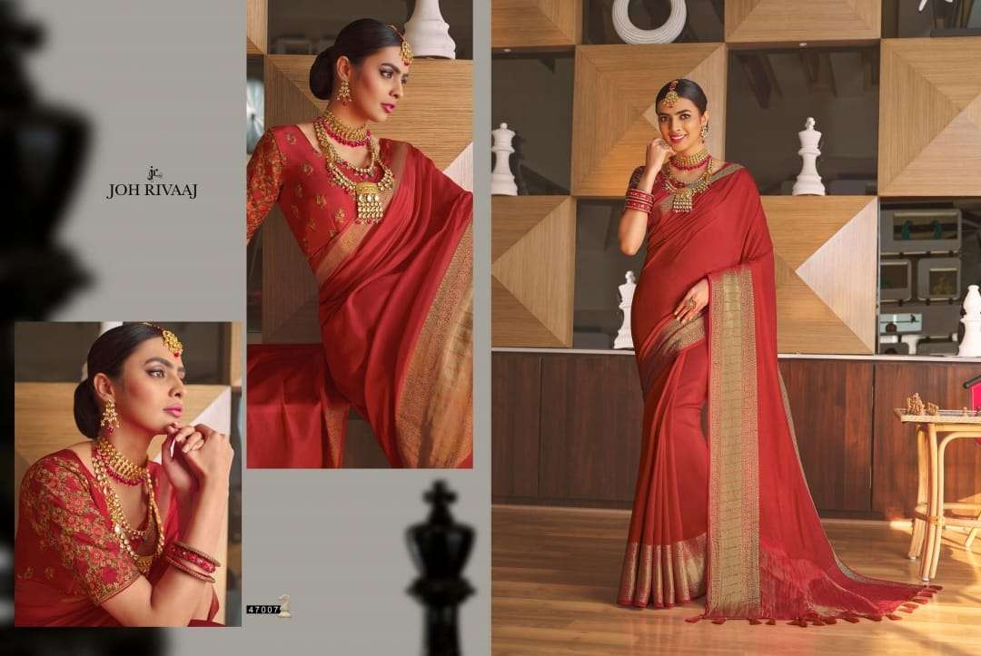 JOH RIVAAJ PRESENTS JANTARA VOL-470 FANCY SAREES CATALOG WHOLESALER AND EXPORTER IN SURAT 