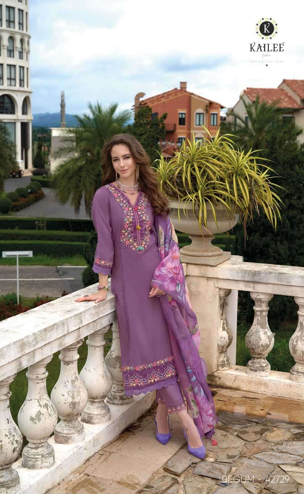 KAILEE FASHION PRESENTS BEGUM VOL-6 VISCOSE FULL STITCH PARTY WEAR SUITS FOR WOMEN CATALOG WHOLESALER AND EXPORTER 