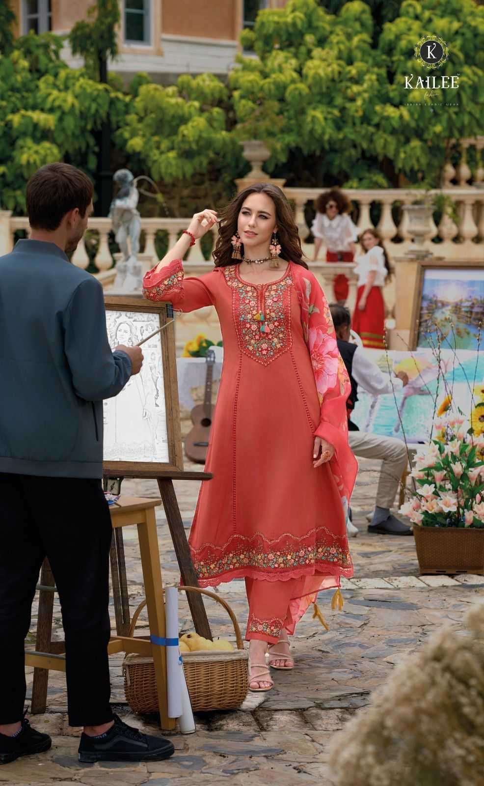 KAILEE FASHION PRESENTS BEGUM VOL-6 VISCOSE FULL STITCH PARTY WEAR SUITS FOR WOMEN CATALOG WHOLESALER AND EXPORTER 