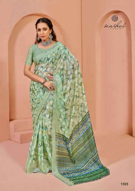 KASHVI CREATION PRESENTS PRATISTHA VOL-15 BRASSO BEAUTIFUL DESIGN SAREES CATALOG WHOLESALER AND EXPORTER 