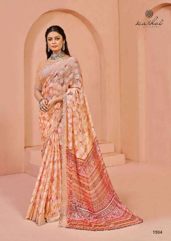 KASHVI CREATION PRESENTS PRATISTHA VOL-15 BRASSO BEAUTIFUL DESIGN SAREES CATALOG WHOLESALER AND EXPORTER 