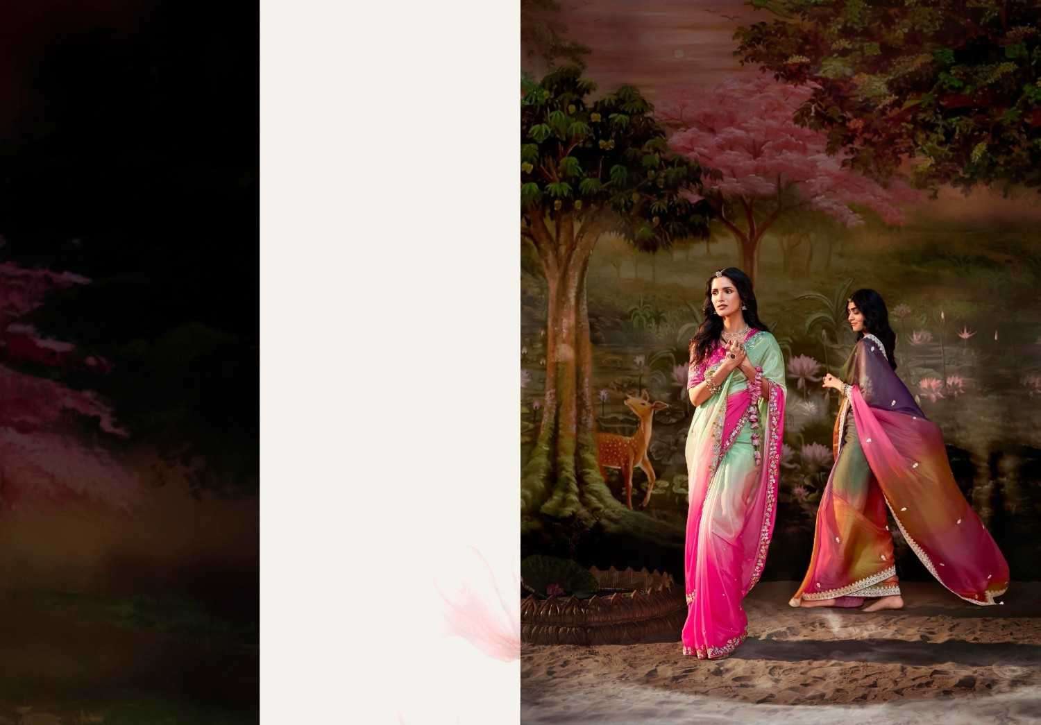 KIMORA PRESENTS KAJAL VOL-15 5341 TO 5355 LATEST PARTY WEAR SAREES FOR WOMEN CATALOG WHOLESALER AND EXPORTER 