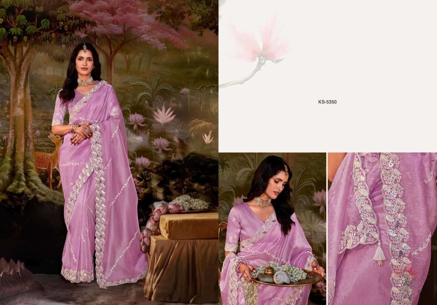 KIMORA PRESENTS KAJAL VOL-15 5341 TO 5355 LATEST PARTY WEAR SAREES FOR WOMEN CATALOG WHOLESALER AND EXPORTER 