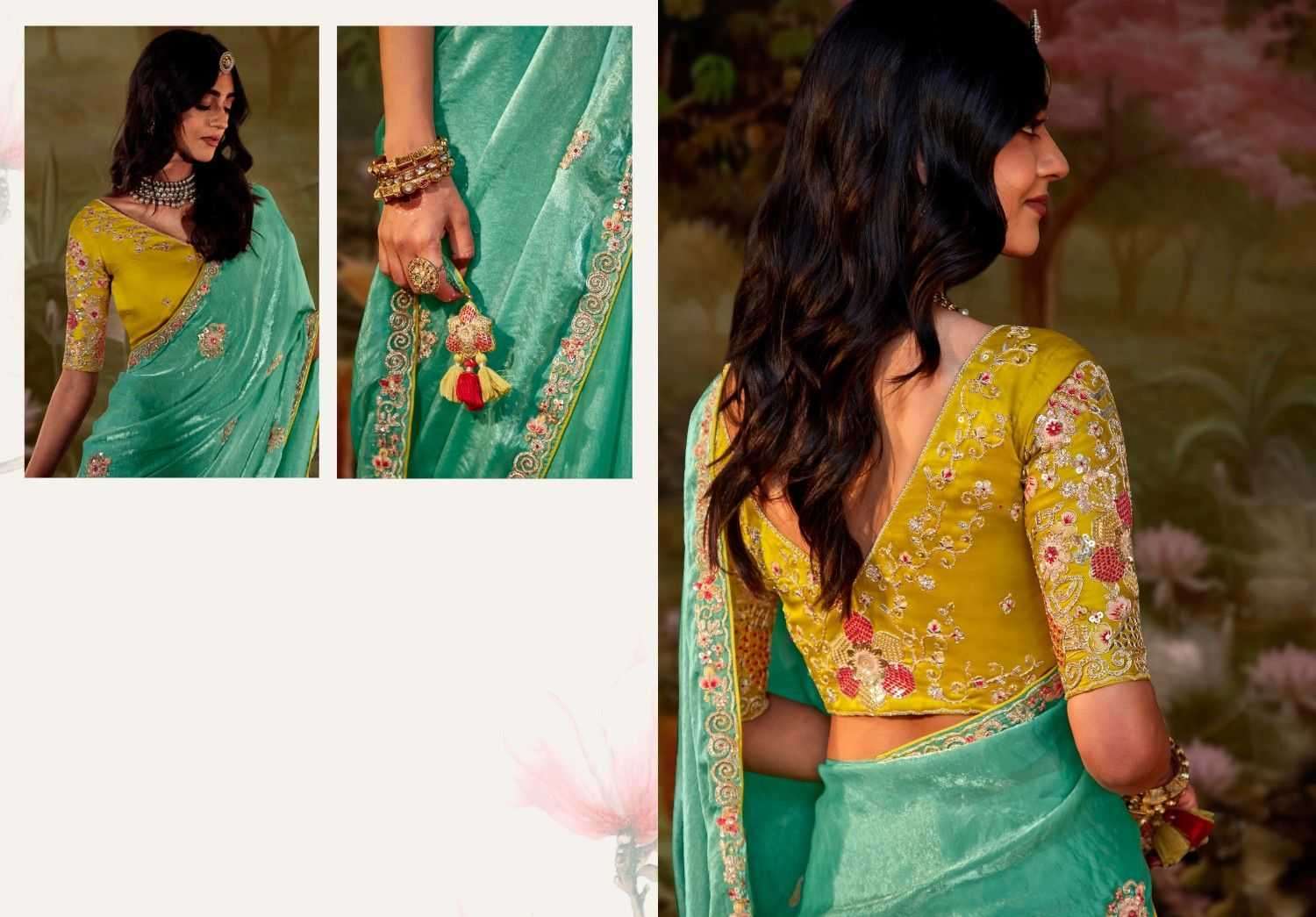 KIMORA PRESENTS KAJAL VOL-15 5341 TO 5355 LATEST PARTY WEAR SAREES FOR WOMEN CATALOG WHOLESALER AND EXPORTER 
