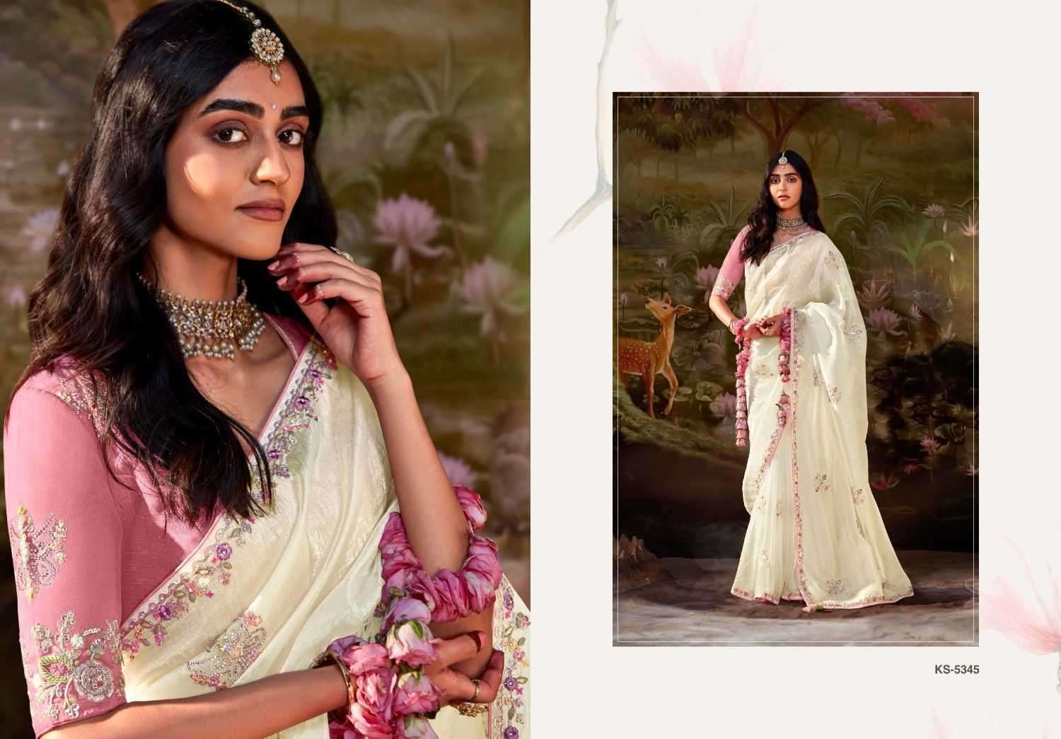 KIMORA PRESENTS KAJAL VOL-15 5341 TO 5355 LATEST PARTY WEAR SAREES FOR WOMEN CATALOG WHOLESALER AND EXPORTER 