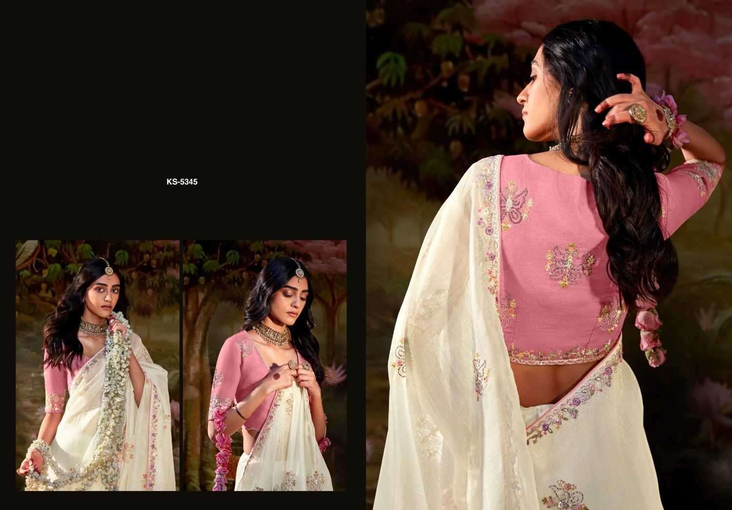 KIMORA PRESENTS KAJAL VOL-15 5341 TO 5355 LATEST PARTY WEAR SAREES FOR WOMEN CATALOG WHOLESALER AND EXPORTER 
