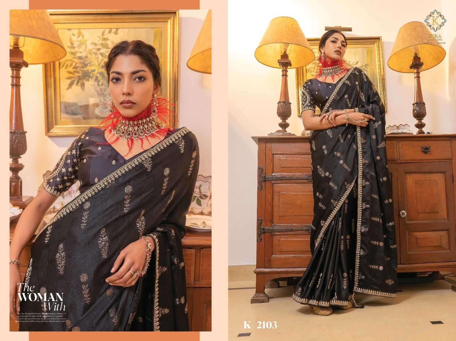 KIRA PRESENTS KAMYA VOL-2 VISCOSE SATIN SILK PARTY WEAR SAREE FOR WOMEN CATALOG WHOLESALER AND EXPORTER IN SURAT