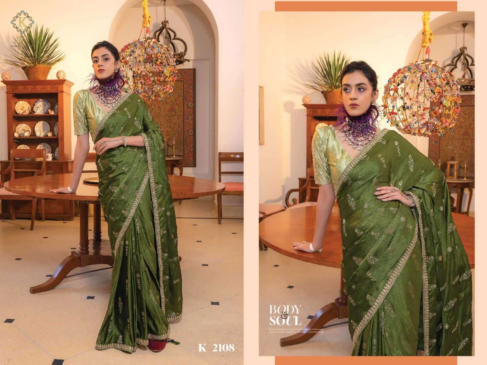 KIRA PRESENTS KAMYA VOL-2 VISCOSE SATIN SILK PARTY WEAR SAREE FOR WOMEN CATALOG WHOLESALER AND EXPORTER IN SURAT