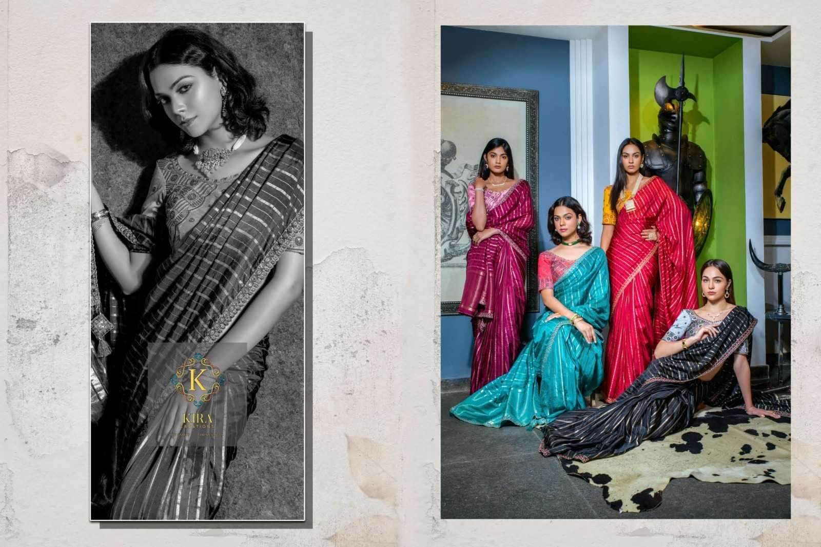 KIRA PRESENTS KIANA SILK UNIQUE STYLE SOFT SILK SAREE FOR WOMEN CATALOG WHOLESALER AND EXPORTER IN SURAT