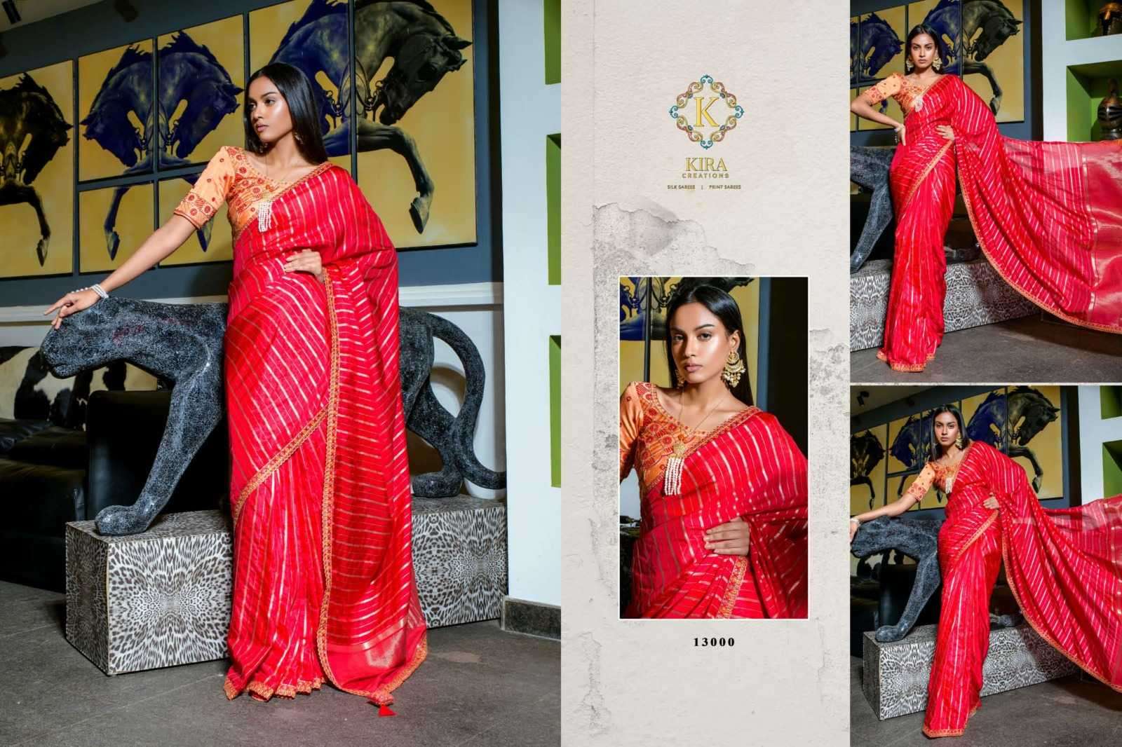 KIRA PRESENTS KIANA SILK UNIQUE STYLE SOFT SILK SAREE FOR WOMEN CATALOG WHOLESALER AND EXPORTER IN SURAT