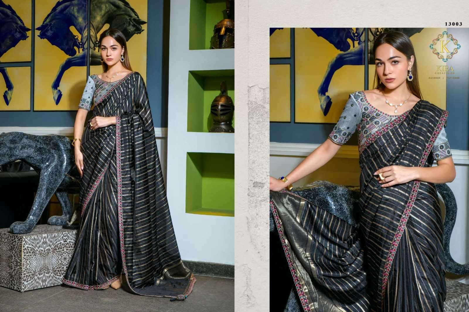 KIRA PRESENTS KIANA SILK UNIQUE STYLE SOFT SILK SAREE FOR WOMEN CATALOG WHOLESALER AND EXPORTER IN SURAT