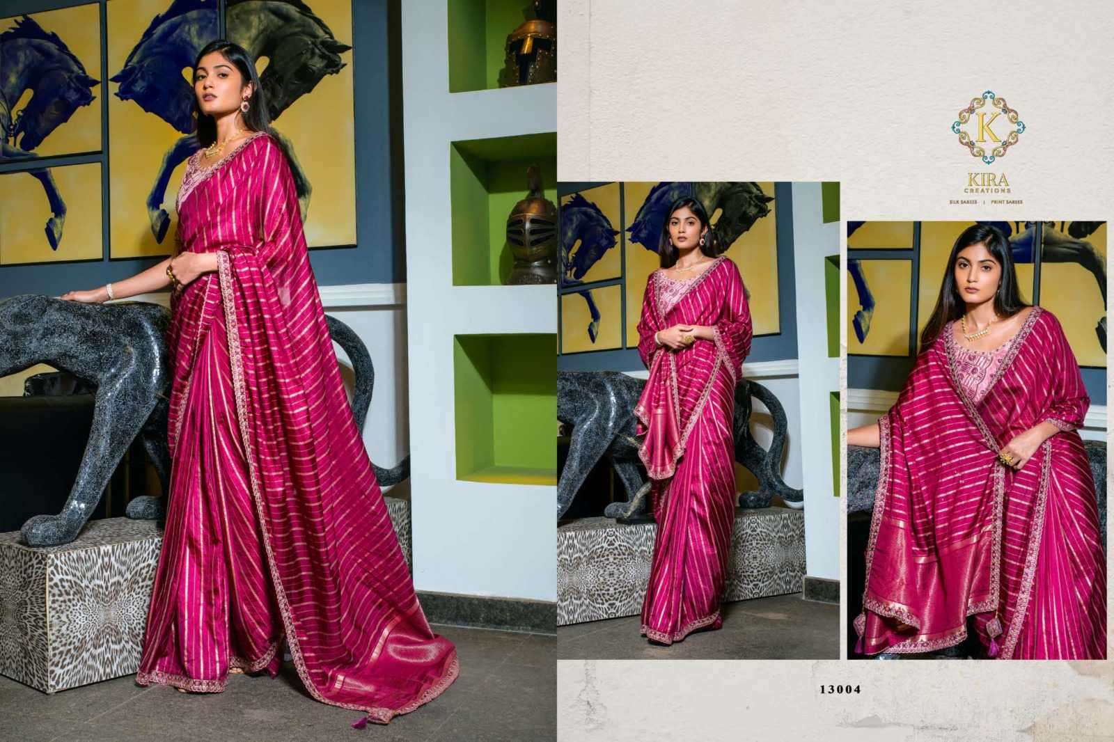 KIRA PRESENTS KIANA SILK UNIQUE STYLE SOFT SILK SAREE FOR WOMEN CATALOG WHOLESALER AND EXPORTER IN SURAT