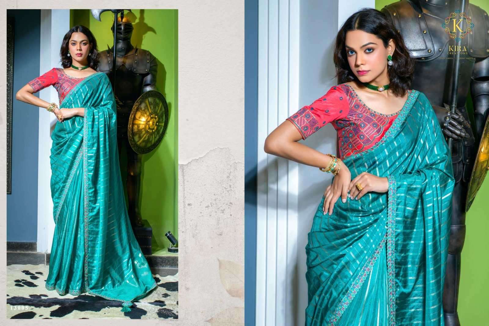 KIRA PRESENTS KIANA SILK UNIQUE STYLE SOFT SILK SAREE FOR WOMEN CATALOG WHOLESALER AND EXPORTER IN SURAT