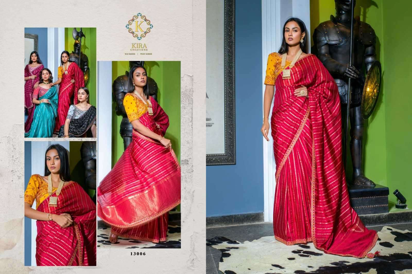 KIRA PRESENTS KIANA SILK UNIQUE STYLE SOFT SILK SAREE FOR WOMEN CATALOG WHOLESALER AND EXPORTER IN SURAT