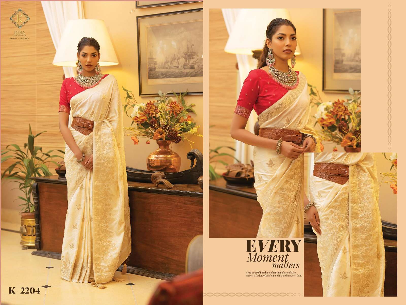KIRA PRESENTS SCARLETT VOL-2 SATIN SILK FANCY SAREES CATALOG WHOLESALER AND EXPORTER IN SURAT  