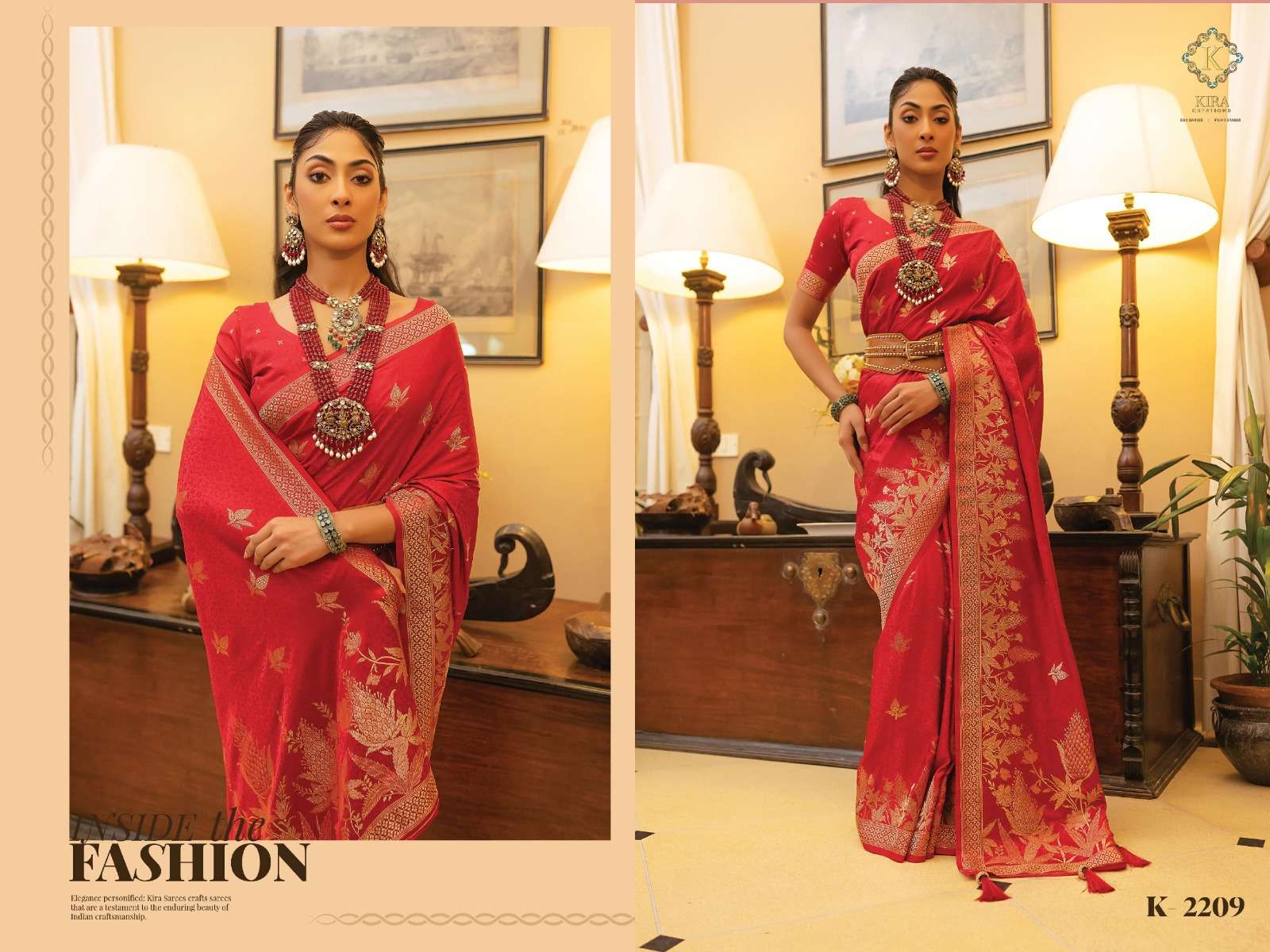 KIRA PRESENTS SCARLETT VOL-2 SATIN SILK FANCY SAREES CATALOG WHOLESALER AND EXPORTER IN SURAT  