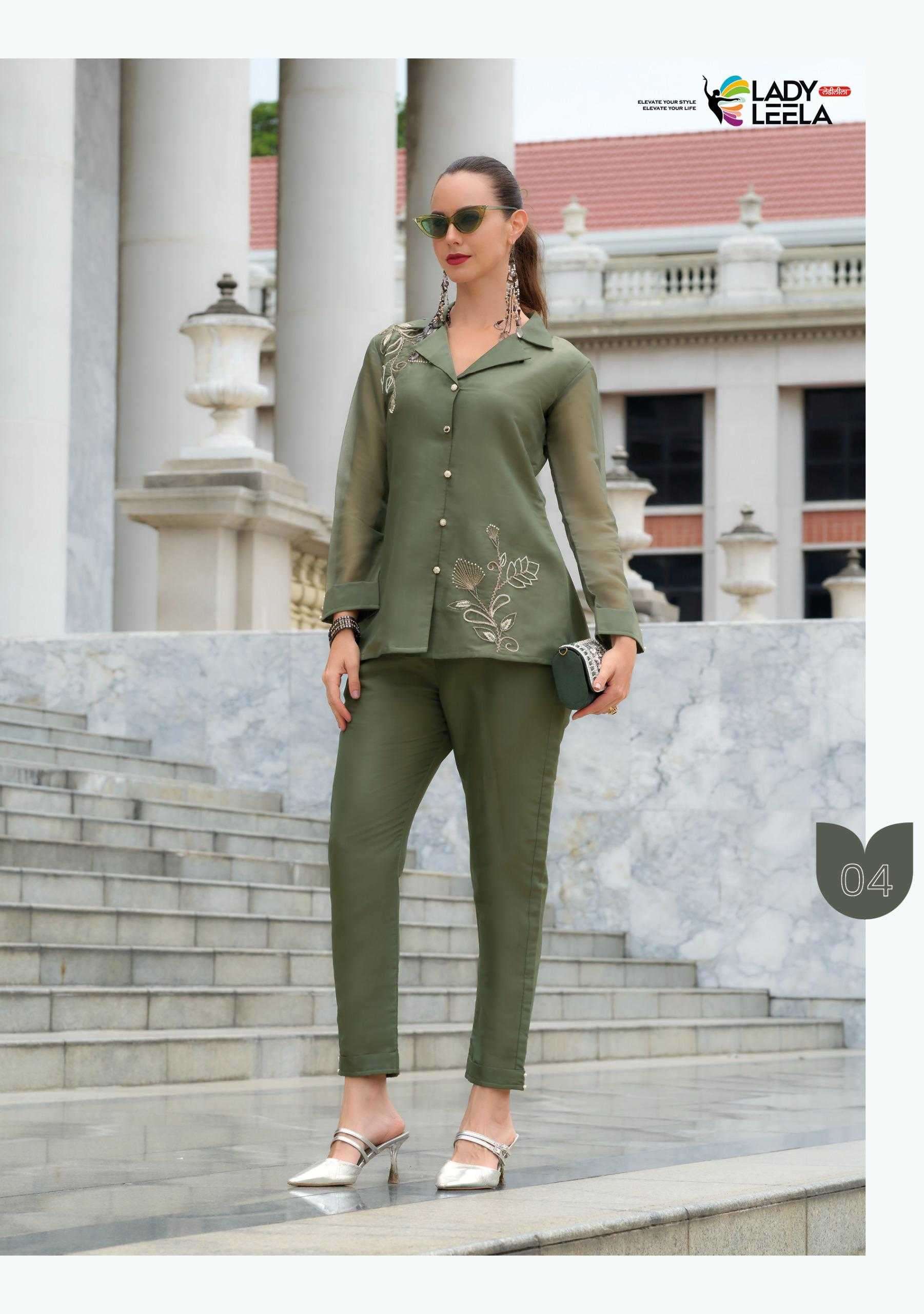 LADY LEELA PRESENTS MARBLES VOL-5 READYMADE VISCOSE ORGANZA CLASSIC LOOK CO-ORDS CATALOG WHOLESALER AND EXPORTER IN SURAT