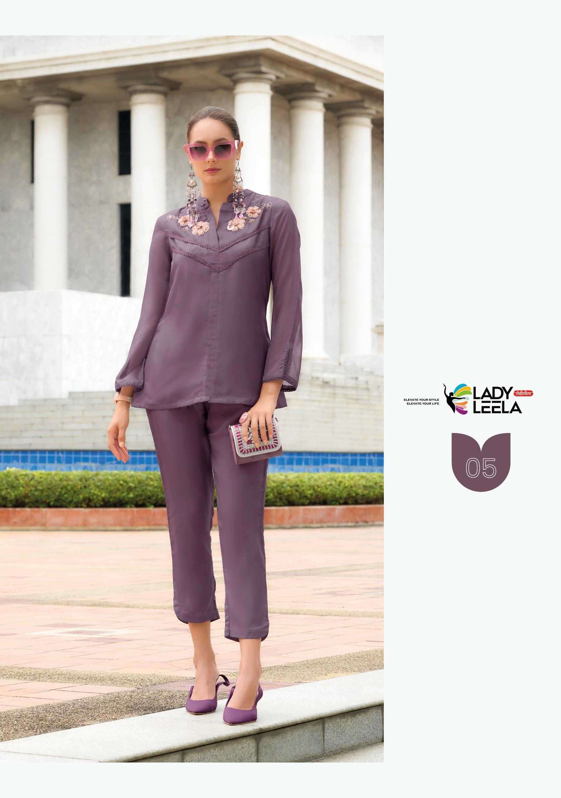 LADY LEELA PRESENTS MARBLES VOL-5 READYMADE VISCOSE ORGANZA CLASSIC LOOK CO-ORDS CATALOG WHOLESALER AND EXPORTER IN SURAT