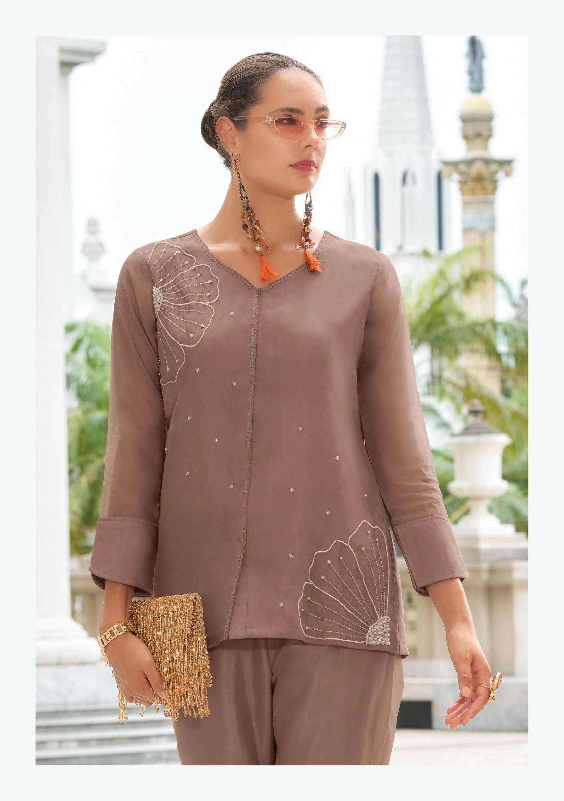 LADY LEELA PRESENTS MARBLES VOL-5 READYMADE VISCOSE ORGANZA CLASSIC LOOK CO-ORDS CATALOG WHOLESALER AND EXPORTER IN SURAT