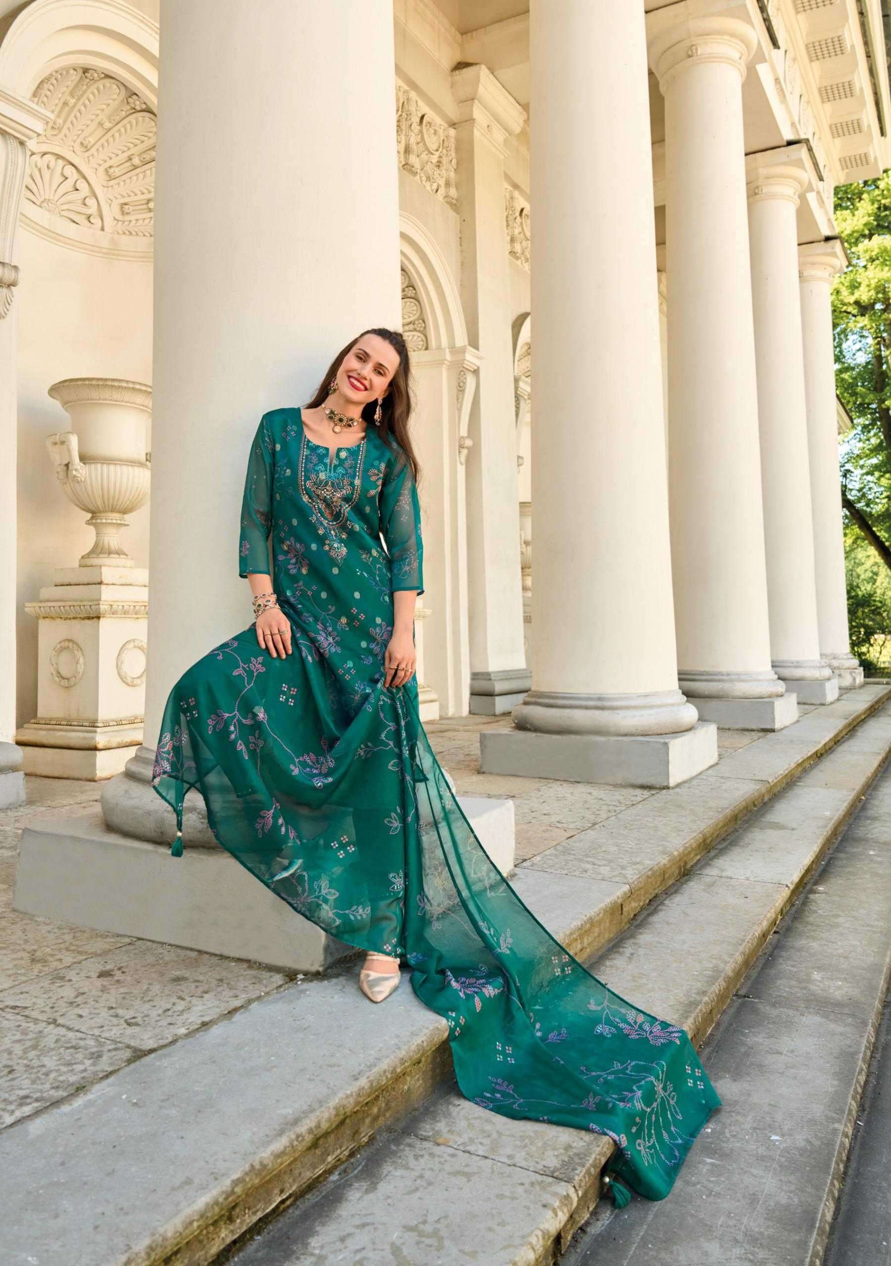 LADY LEELA PRESENTS QURBAT VISCOSE HANDWORK FULL STITCH PAKISTANI STYLE 3PCS DRESS CATALOG WHOLESALER AND EXPORTER 