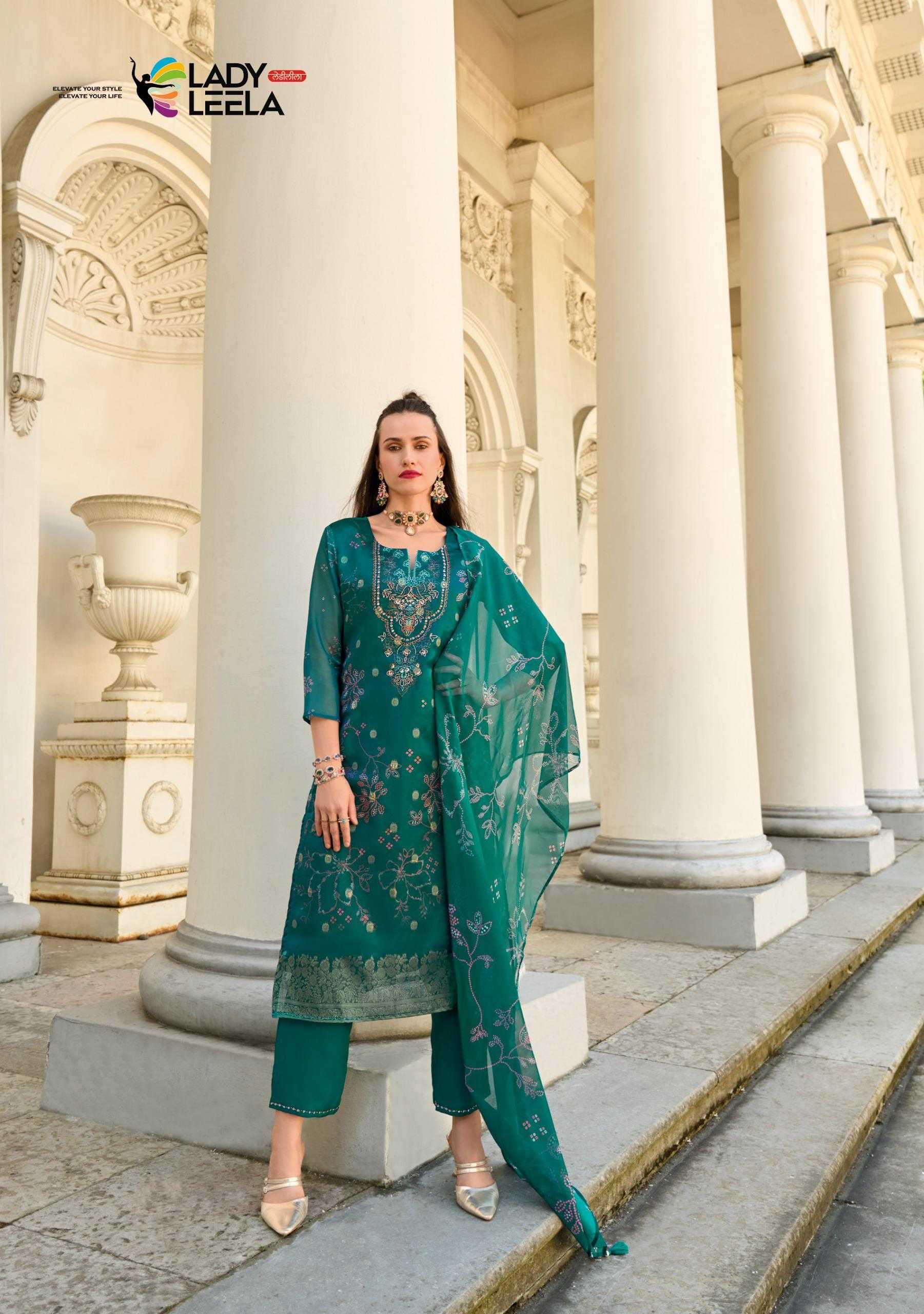 LADY LEELA PRESENTS QURBAT VISCOSE HANDWORK FULL STITCH PAKISTANI STYLE 3PCS DRESS CATALOG WHOLESALER AND EXPORTER 