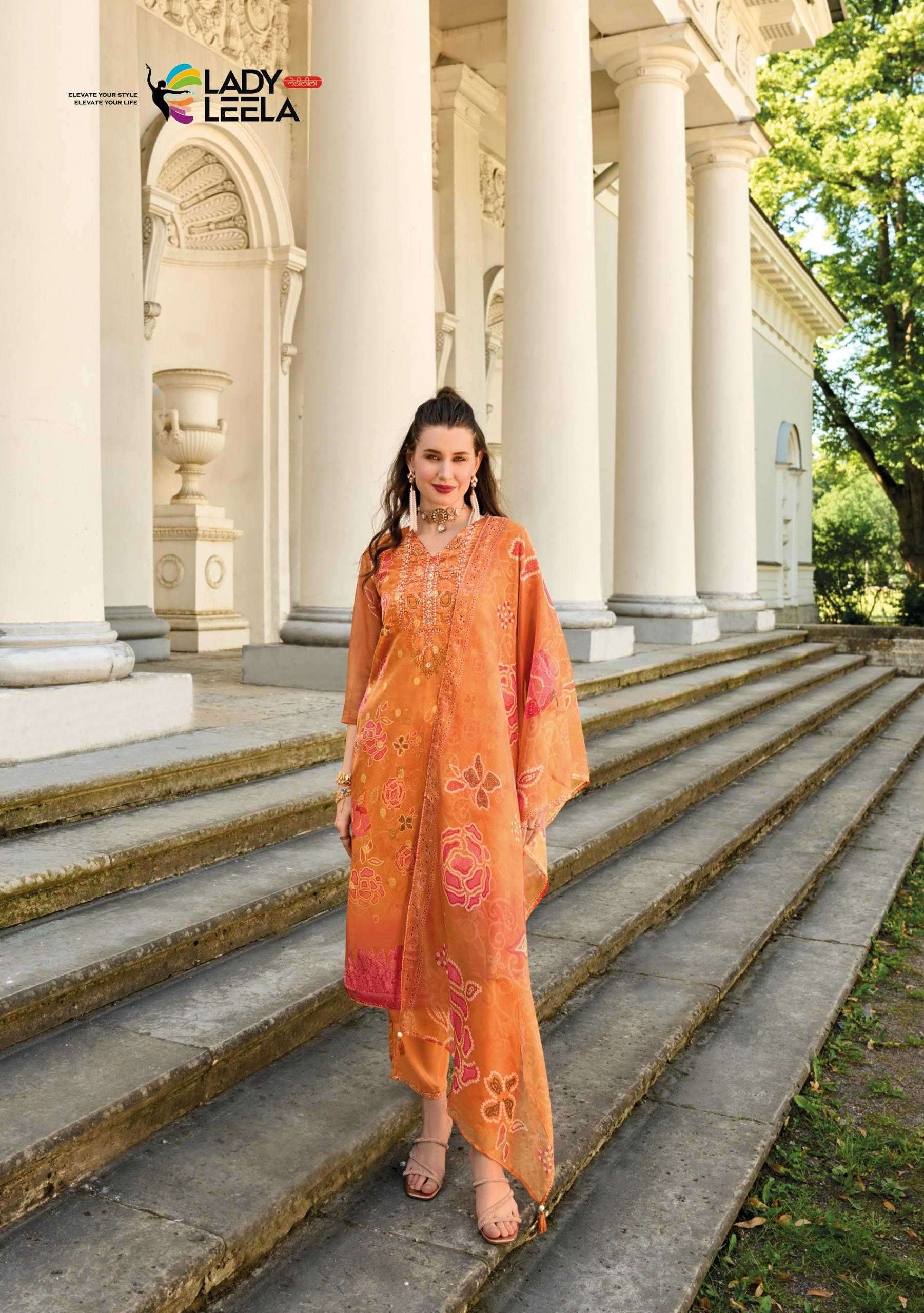 LADY LEELA PRESENTS QURBAT VISCOSE HANDWORK FULL STITCH PAKISTANI STYLE 3PCS DRESS CATALOG WHOLESALER AND EXPORTER 