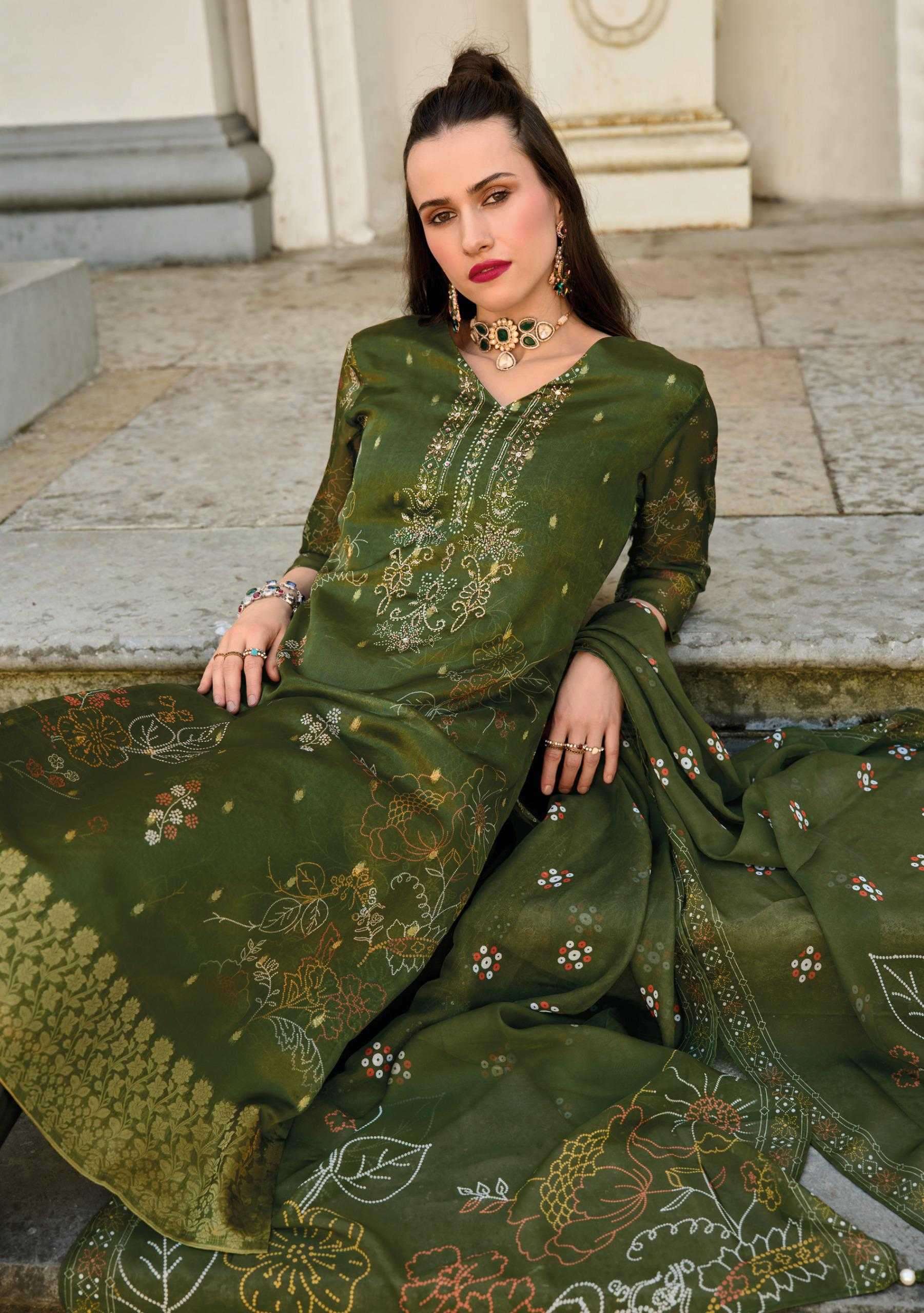 LADY LEELA PRESENTS QURBAT VISCOSE HANDWORK FULL STITCH PAKISTANI STYLE 3PCS DRESS CATALOG WHOLESALER AND EXPORTER 